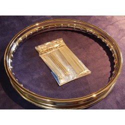 Ensemble Jante Chromé Anglaise et Rayons Pour BSA A75 et Triumph T150 (Roue Arrière)