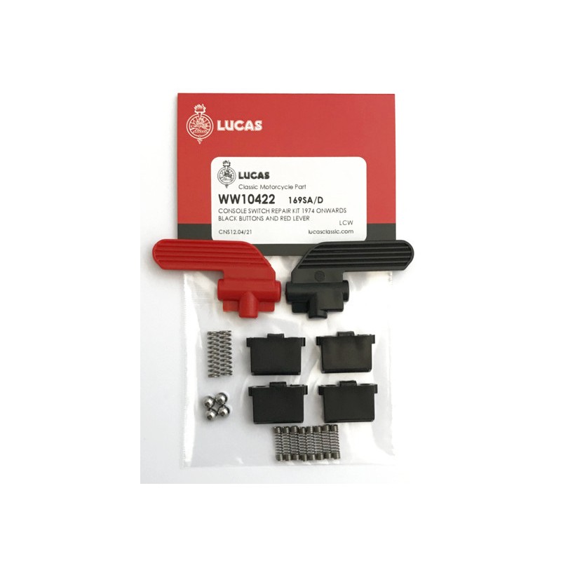 Kit pour Réviser Commodo Lucas 169SA Leviers Longs Noir et Rouge 1973-