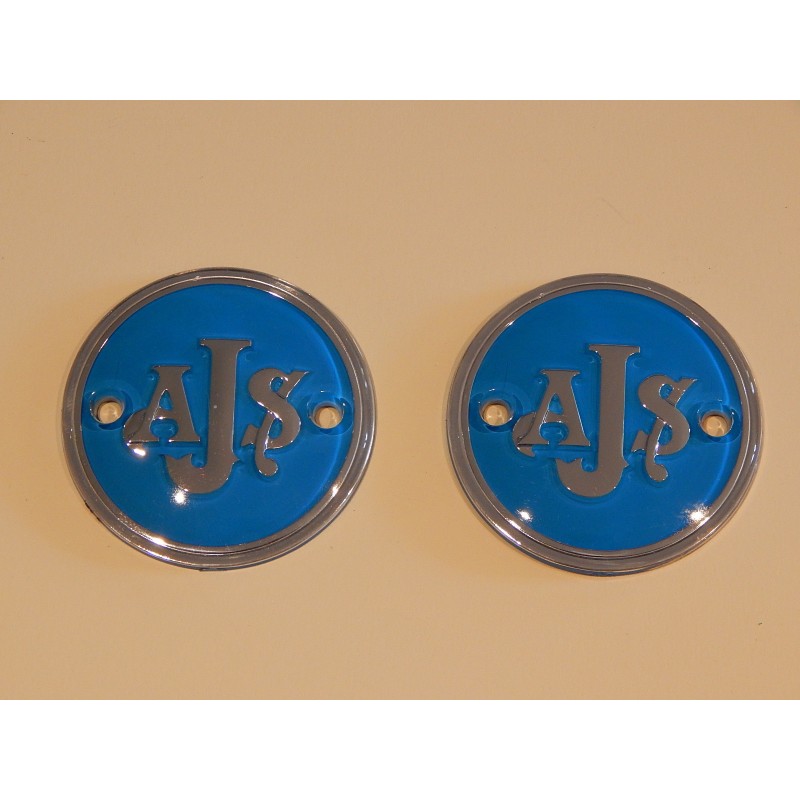 Sigles de Réservoir d'Essence AJS Couleurs Argent et Bleu