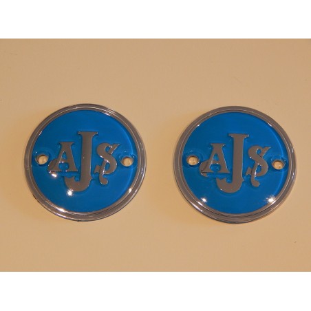 Sigles de Réservoir d'Essence AJS Couleurs Argent et Bleu