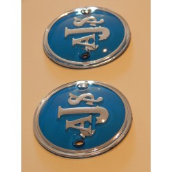 Sigles de Réservoir d'Essence AJS Couleurs Argent et Bleu