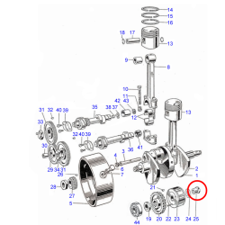 Écrou du Rotor d'Alternateur Triumph 500cc T100 1969-1974