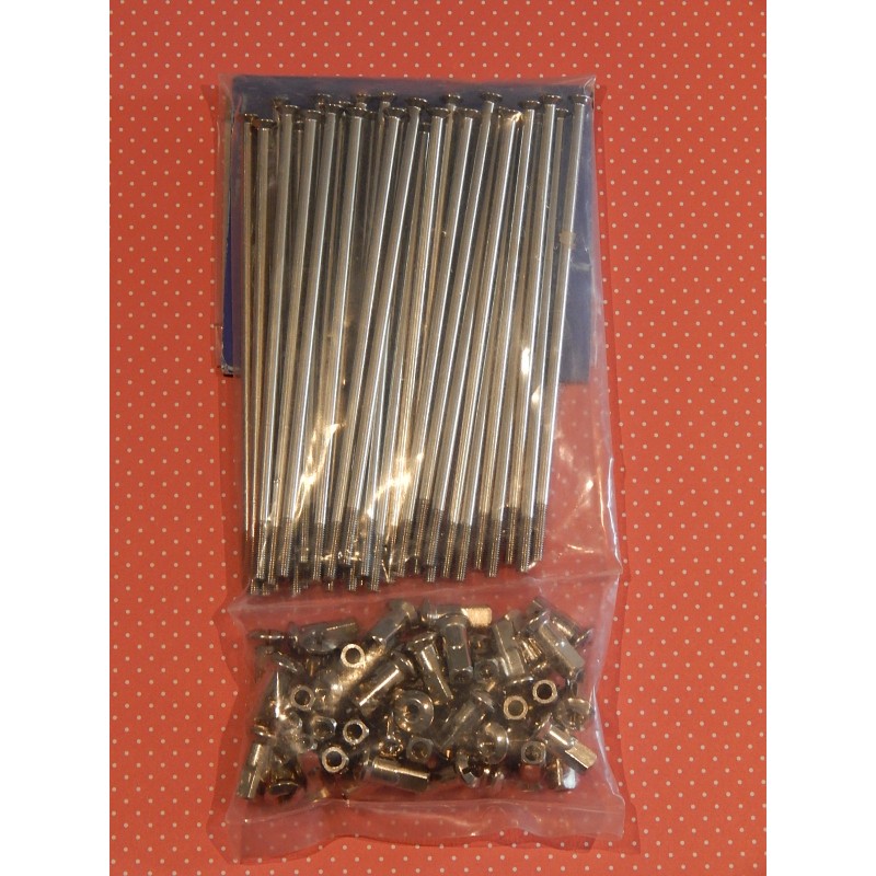 Jeu de 40 Rayons et Écrous en Inox pour Roue Avant Triumph et BSA