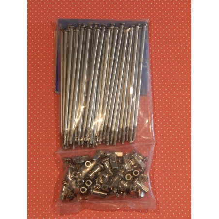 Jeu de 40 Rayons et Écrous en Inox pour Roue Avant Triumph et BSA