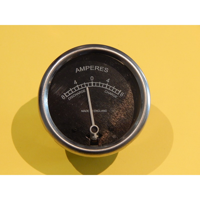 Ampèremètre AVEC DEFAUT 2 Pouces / 51mm avec Boîtier Métal et Fond Noir, 8 - 0 - 8 Ampères