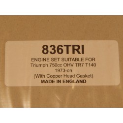 Pochette de Joints Triumph TR7, T140 750cc (1973-) avec Joint de Culasse en Cuivre