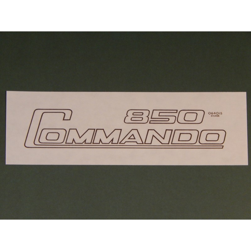 Décalcomanie Norton Commando 850 en Couleur Argent avec Contour Noir