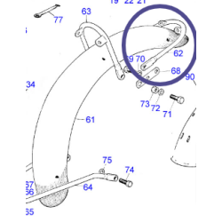 Support Avant de Garde-Boue Avant Chromé Triumph T140 et T150