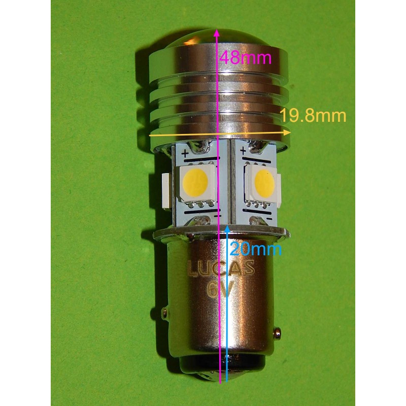 Ampoule LED 6V Pour Feu Arrière, Authentique Lucas