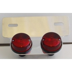 Double Feu Arrière, Cabochons Ronds, Support en Alu