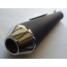 Silencieux Mégaphone Court (43cm) Universel en Noir et Chrome