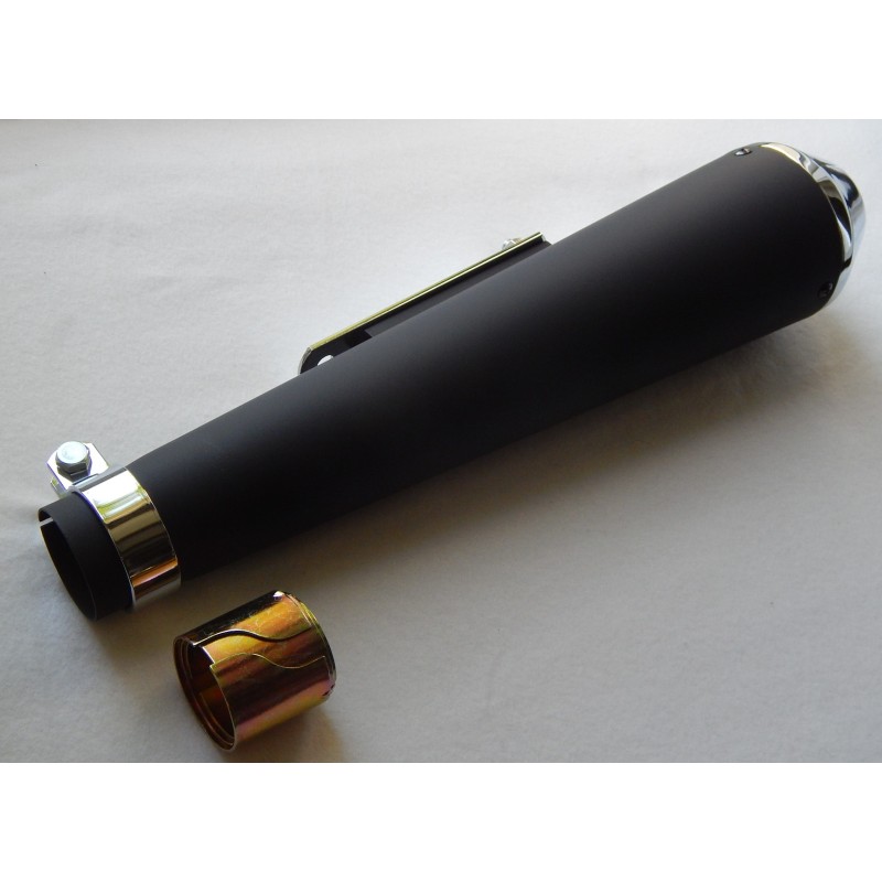 Silencieux Mégaphone Court (43cm) Universel en Noir et Chrome