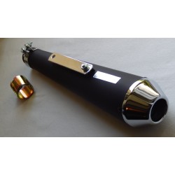 Silencieux Mégaphone Court (43cm) Universel en Noir et Chrome