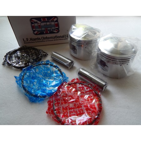 Jeu de Pistons Complet avec Segments et Axes Triumph T140  76mm + 0.020