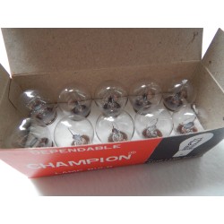 Boîte de Dix Ampoules Champion 6V 21W Stock d'Époque