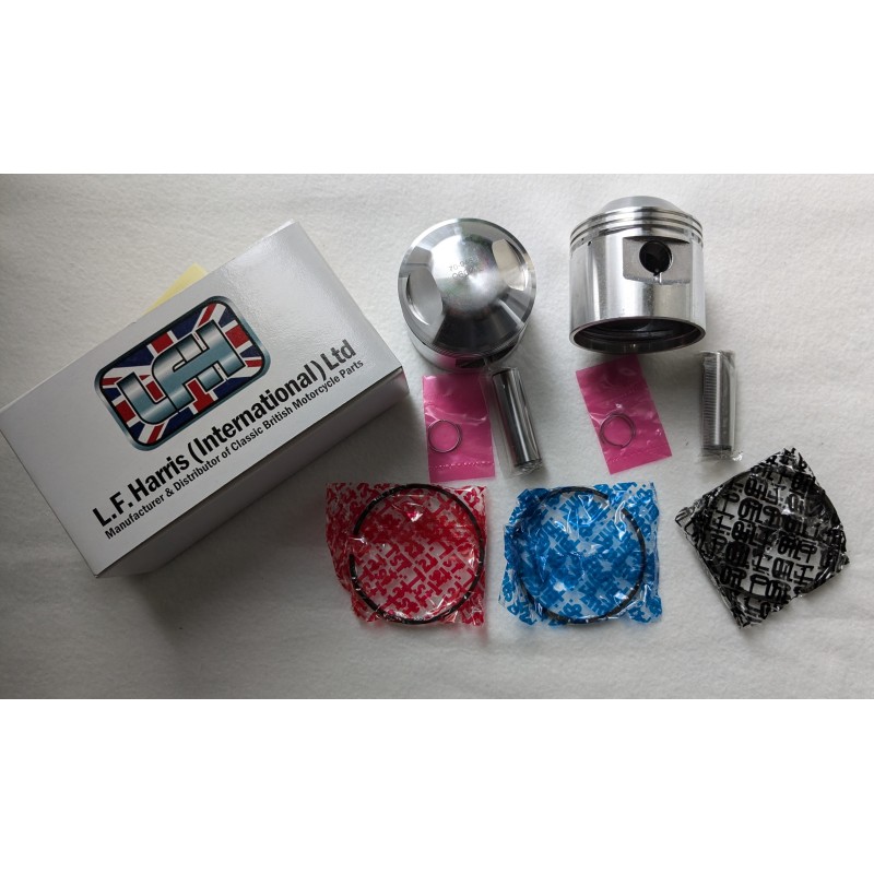 Jeu de Pistons Complet avec Segments et Axes - Triumph T120  71mm + 0.060