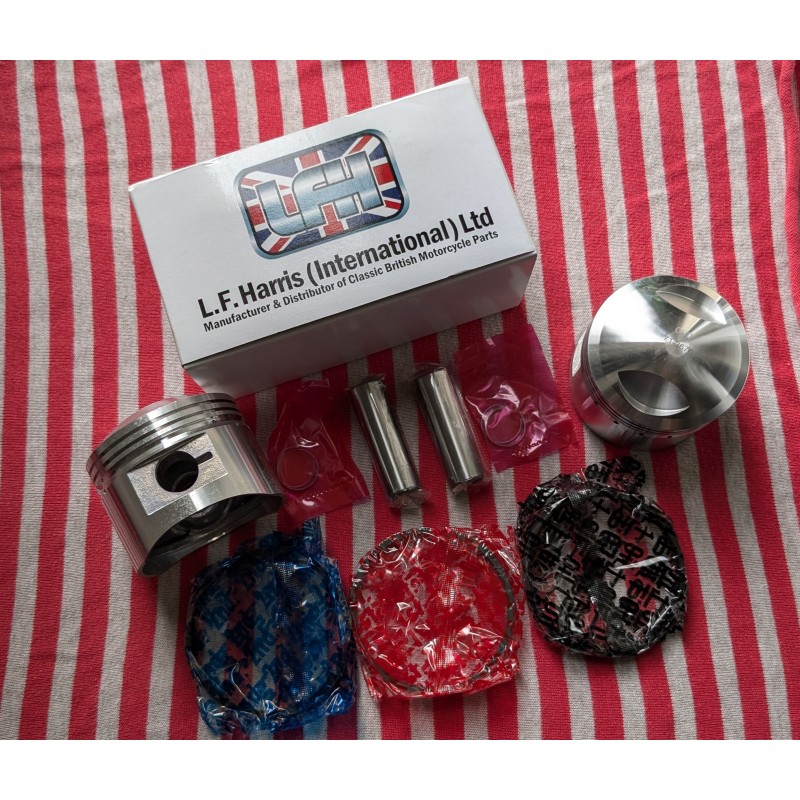 Jeu de Pistons Complet avec Segments et Axes Triumph T140  76mm + 0.060