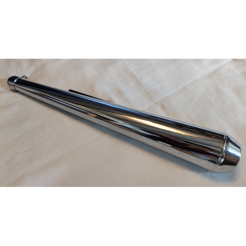 Silencieux Mégaphone Long (66cm) Type Dunstall, Chromé