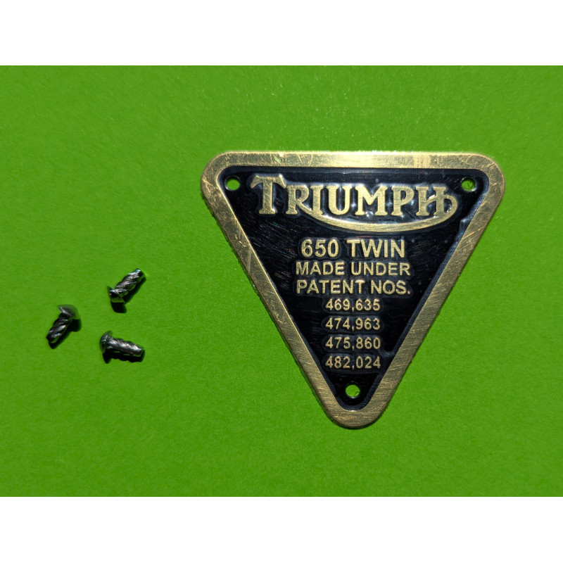 Plaque de Brevet pour Triumph 650 Twin