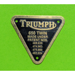 Plaque de Brevet pour Triumph 650 Twin