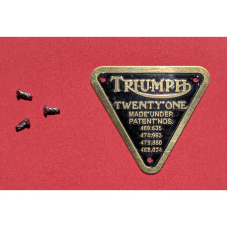 Plaque de Brevet pour Triumph TWENTY ONE, 3TA