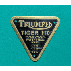 Plaque de Brevet pour Triumph TIGER 110