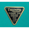 Plaque de Brevet pour Triumph TIGER 110