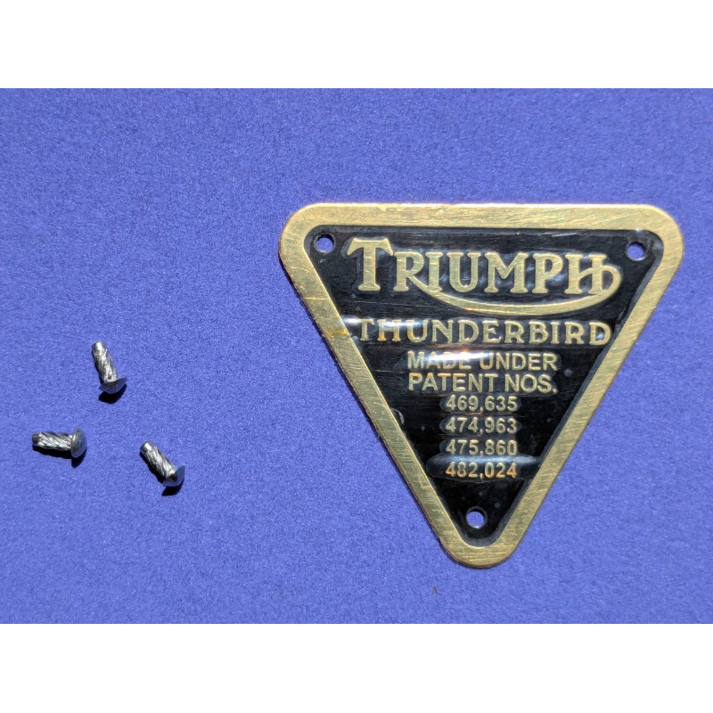 Plaque de Brevet pour Triumph TWENTY ONE, 3TA