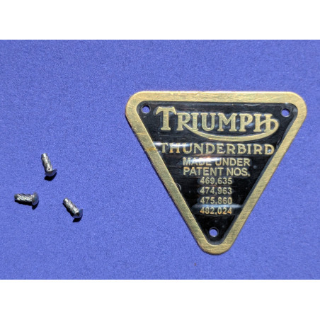 Plaque de Brevet pour Triumph TWENTY ONE, 3TA