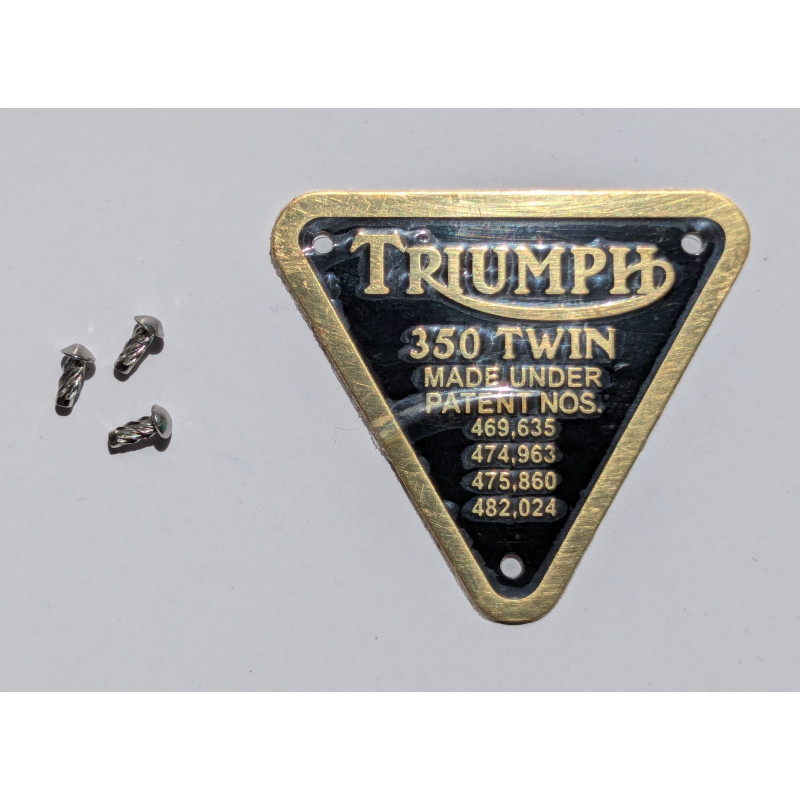 Plaque de Brevet pour Triumph 350 Twin