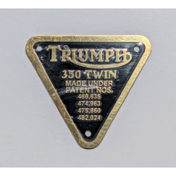 Plaque de Brevet pour Triumph 350 Twin