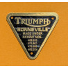 Plaque de Brevet pour Triumph BONNEVILLE