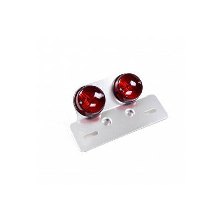 Double Feu Arrière, Cabochons Ronds, Support en Alu