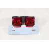 Feu Arrière Double, Cabochons Carrés, Support en Alu
