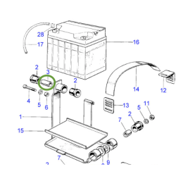 Entretoise Supérieur de Support de Batterie T150 et T160 1968-74