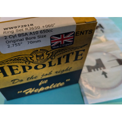 Jeu de Segments Hepolite BSA A10 70mm + 0.060
