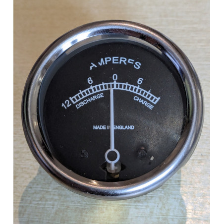 Ampèremètre AVEC DÉFAUT Diamètre 2 Pouces / 51mm Fond Noir, 12-0-12 Ampères