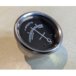 Ampèremètre AVEC DÉFAUT Diamètre 2 Pouces / 51mm Fond Noir, 12-0-12 Ampères