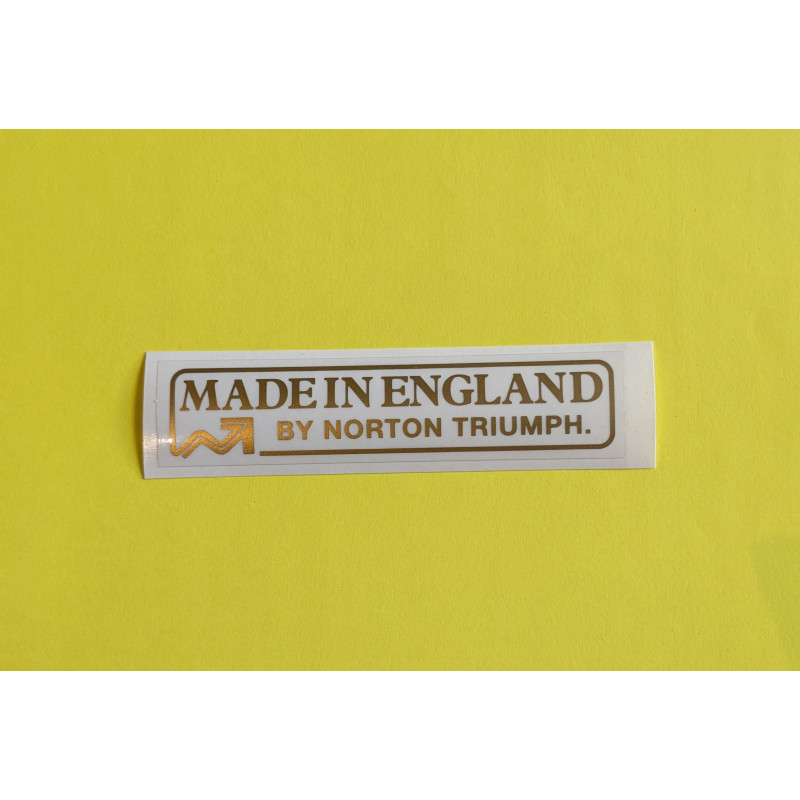 Autocollant "MADE IN ENGLAND BY NORTON TRIUMPH" Norton Commando MK3