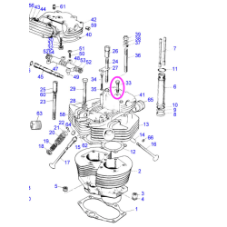 Jeu de 4 Boulons Intérieurs pour Boîtes Culbuteur Triumph T140 / TR7 1973-83