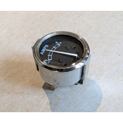 Ampèremètre Replique Lucas 1 3/4 Pouces / 45mm, Fond Noir, 8-0-8 Ampères