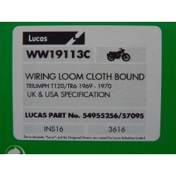 Faisceau Électrique Lucas pour Triumph  T100,T120,TR6 (1969-70)