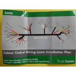 Faisceau Électrique Lucas pour Triumph  T100,T120,TR6 (1969-70)