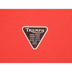 Plaque de Brevet de Carter de Distribution Triumph Finition Aluminium