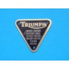 Plaque de Brevet de Carter de Distribution Triumph Finition Laiton