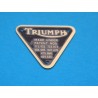 Plaque de Brevet de Carter de Distribution Triumph Finition Laiton