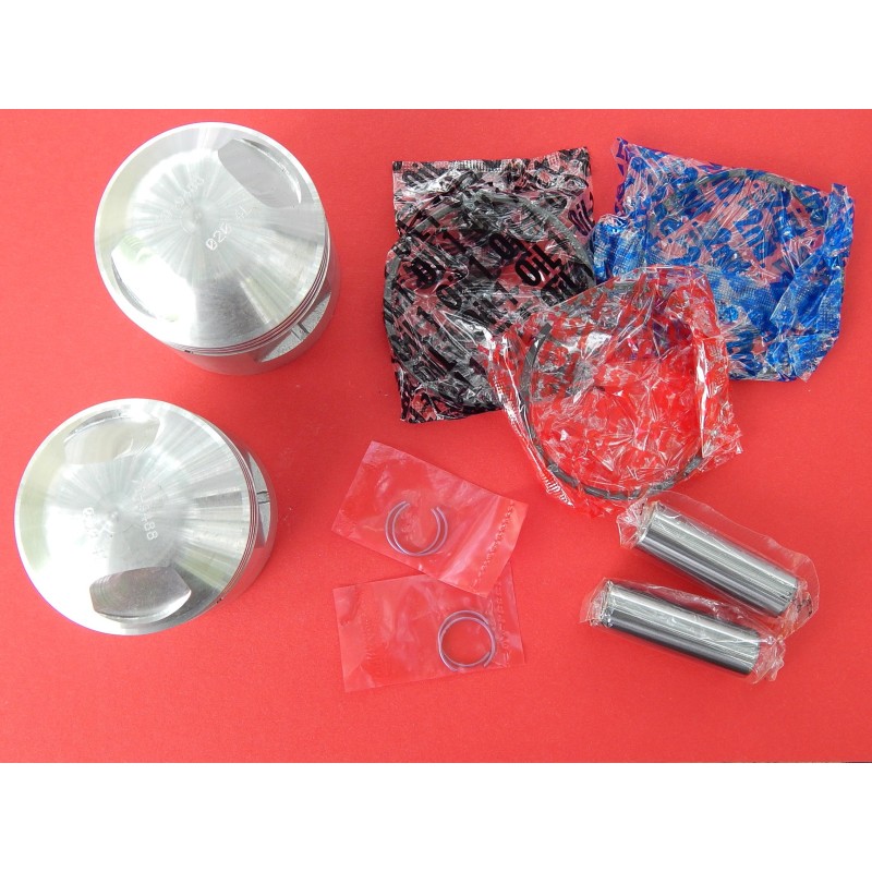 Jeu de Pistons Complet avec Segments et Axes - Triumph T120  71mm + 0.020