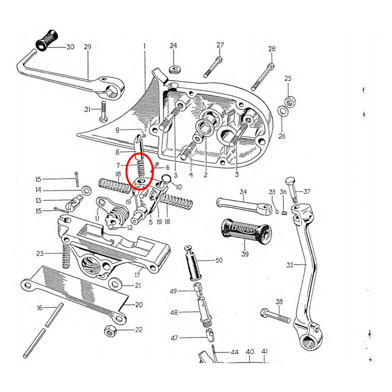 Kit Ressorts de Sélecteur Triumph 350cc et 500cc 1961-63