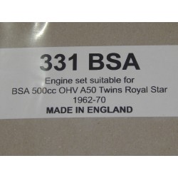 Pochette de Joints BSA A50 Bicylindre 500cc, Royal Star 500cc (1962-70)
