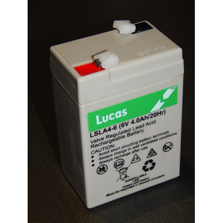 Batterie Étanche / Gel, 6V, 4.5 Ampères Lucas